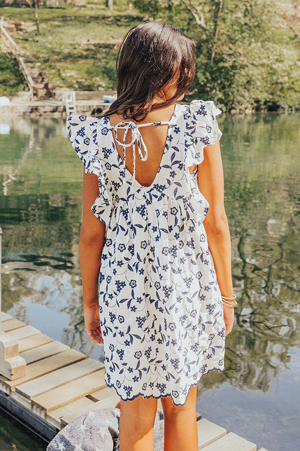 Ready For Vacay Embroidered Babydoll Dress in Navy – Impressions Online ...