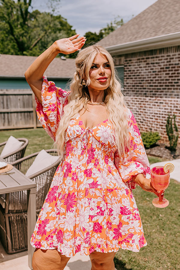 Whispering Muse Floral Mini Dress in Orange Curves – Impressions Online ...