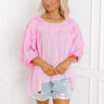 Serenity Song Babydoll Top In Pink Image - 1