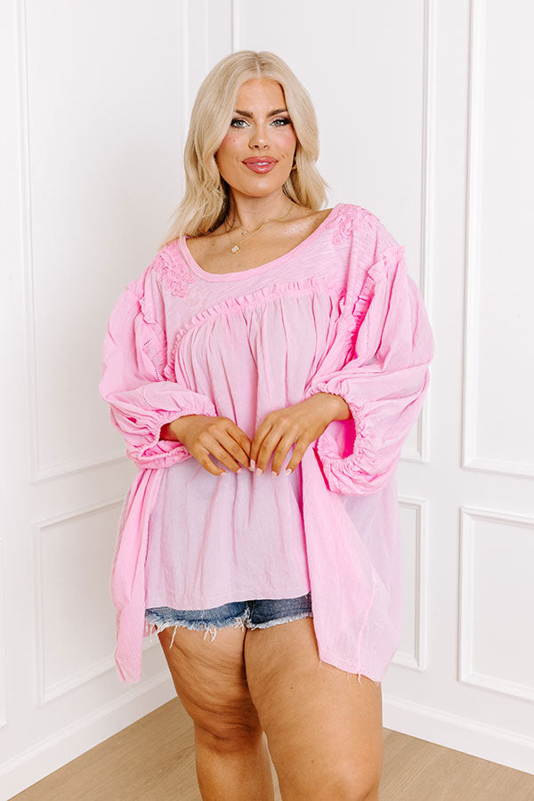 Serenity Song Babydoll Top In Pink Curves