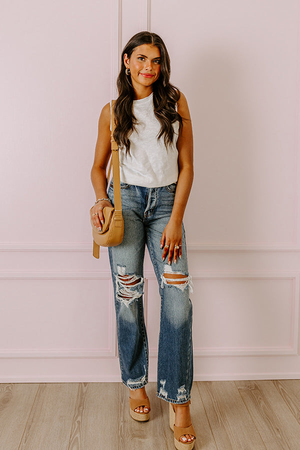 The Casey High Waist Distressed Mom Jean