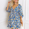 Whispering Muse Floral Mini Dress In Ocean Blue Curves Image - 1