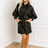 Mykonos Stroll Button Down Mini Dress in Black Image - 1