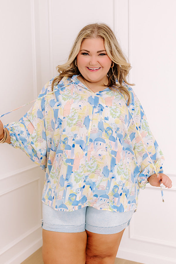 Cityscape Splendor Shift Top in Blue Curves – Impressions Online Boutique