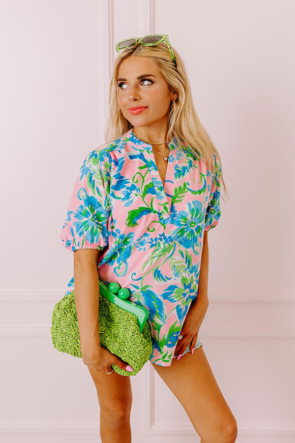 Springtime Happiness Floral Shift Top in Pink Image - 3
