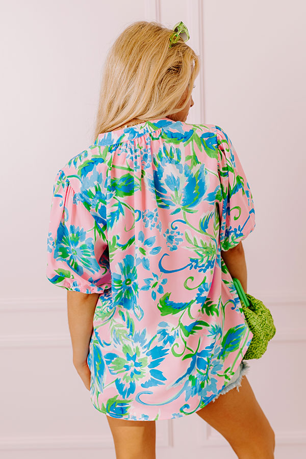 Springtime Happiness Floral Shift Top in Pink Image - 4