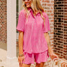 Tour The Town Pleated Top In Pink Image - 1