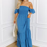 Seaside Chic Smocked Maxi In Ocean Blue Curves Image - 1