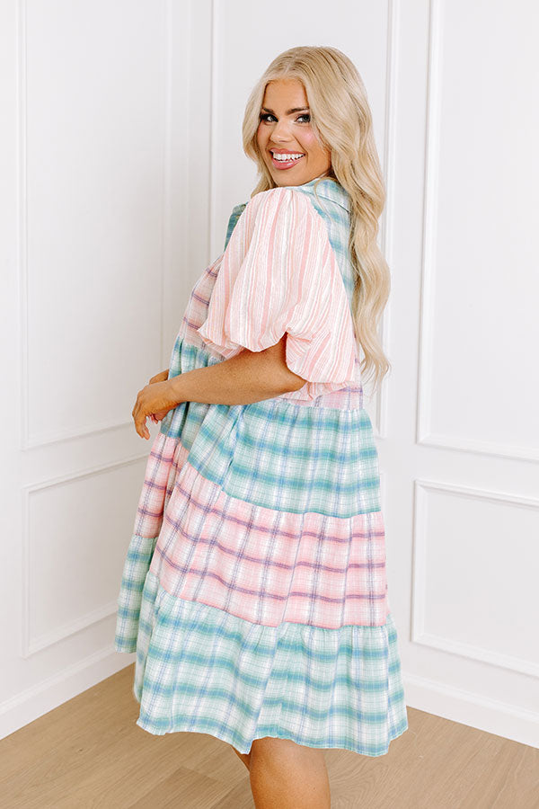 So Plaid To Meet You Shift Dress Curves Image - 3