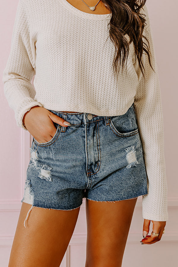 The Lily High Waist Distressed Shorts