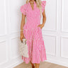 Bayside Brunch Stripe Midi in Hot Pink Image - 1
