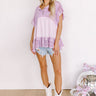 Springtime Sips Lace Babydoll Top In Lavender Image - 1