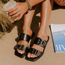 The Bella Faux Leather Sandal In Black Image - 1