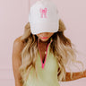 Coquette Crush Embroidered Trucker Hat In White Image - 1