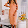 Summer Breeze Ribbed Midi in Orange Image - 1