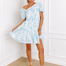 Botanical Garden Stroll Asymmetrical Mini Dress in Sky Blue Image - 1