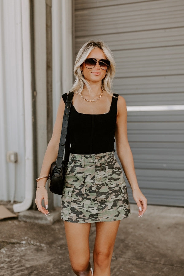 Downtown Diva Ribbed Top in Black Image - 1