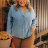 Casual Brunch Mineral Wash Shift Top Curves Image - 1