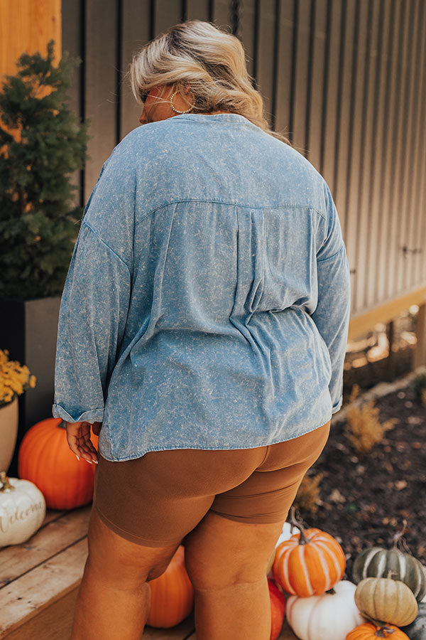 Casual Brunch Mineral Wash Shift Top Curves Image - 4