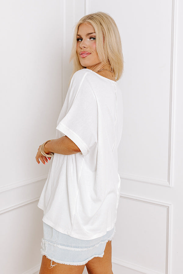 Always On The Go Shift Tee in Ivory Curves Image - 3