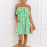 Alfresco Allure Gingham Mini Dress in Lime Image - 1