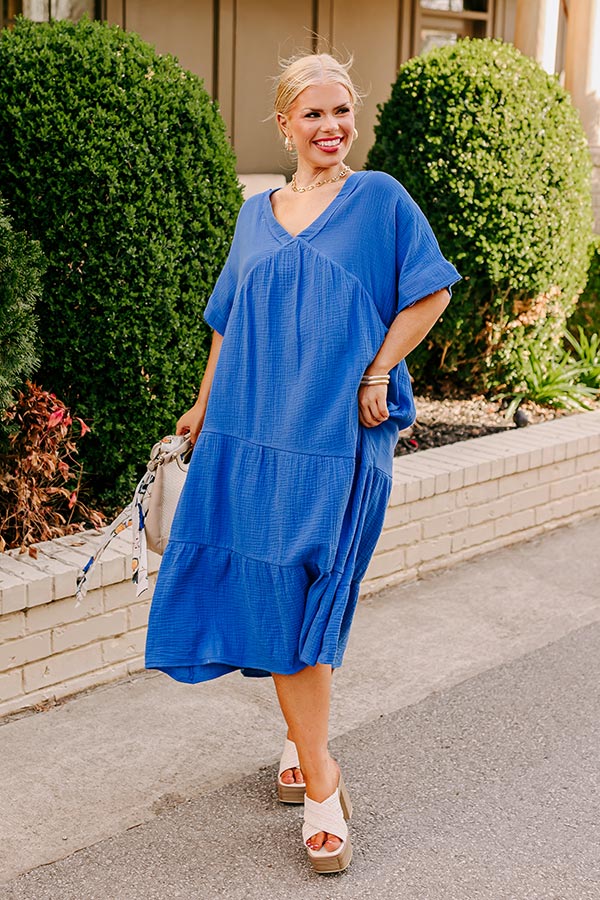 Keeping It Simple Midi in Royal Blue Curves Image - 1