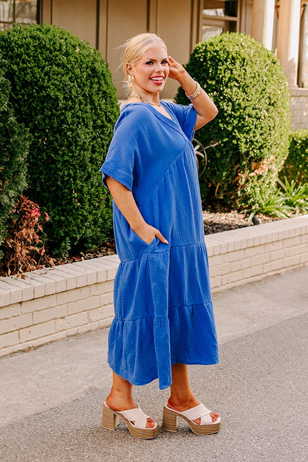 Keeping It Simple Midi in Royal Blue Curves Image - 3