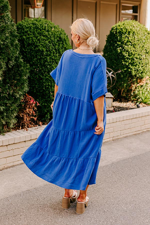 Keeping It Simple Midi in Royal Blue Curves Image - 4