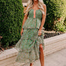 Cue The Music Floral Tiered Midi in Green Image - 1