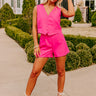 Girl Boss High Waist Shorts in Hot Pink Image - 1