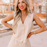 Girl Boss Crop Vest in Champagne Image - 1