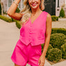 Girl Boss Crop Vest in Hot Pink Image - 1