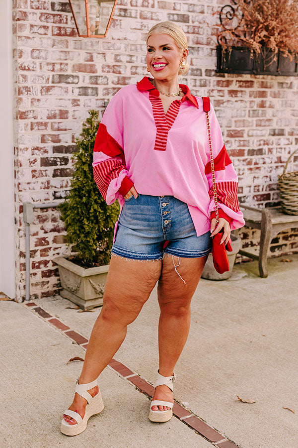 Holding Hands Sweatshirt in Pink Curves Image - 1