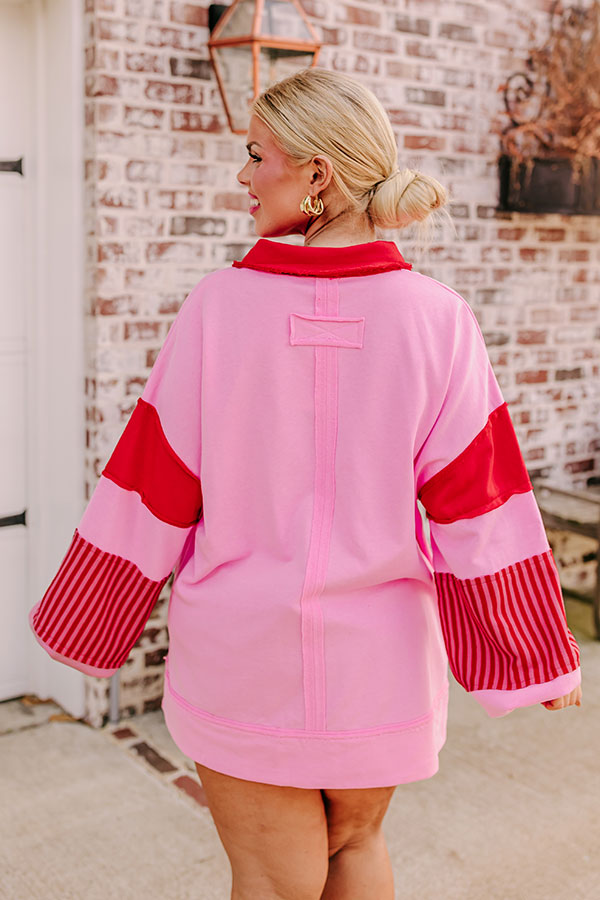 Holding Hands Sweatshirt in Pink Curves Image - 5