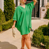 Take The Train Shift Dress In Kelly Green Curves Image - 1