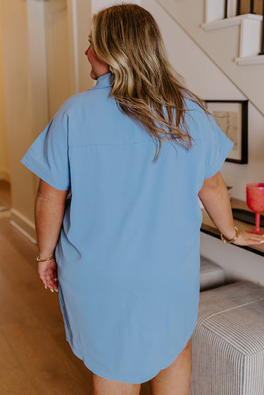 Effortless Radiance Shift Dress in Sky Blue Curves – Impressions Online ...