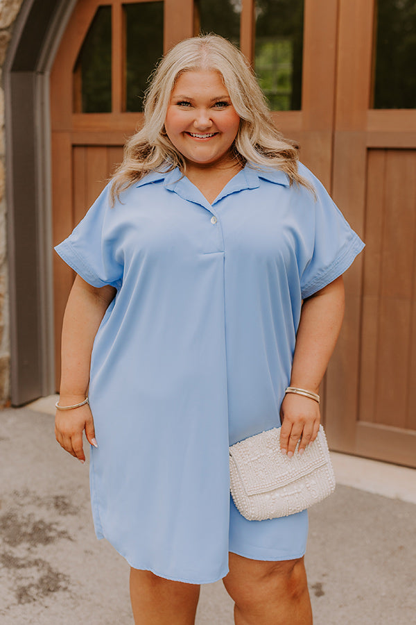 Effortless Radiance Shift Dress in Sky Blue Curves – Impressions Online ...