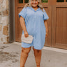 Effortless Radiance Shift Dress in Sky Blue Curves Image - 1