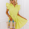 Take A Chance Ruffle Mini Dress in Lime Punch Image - 1