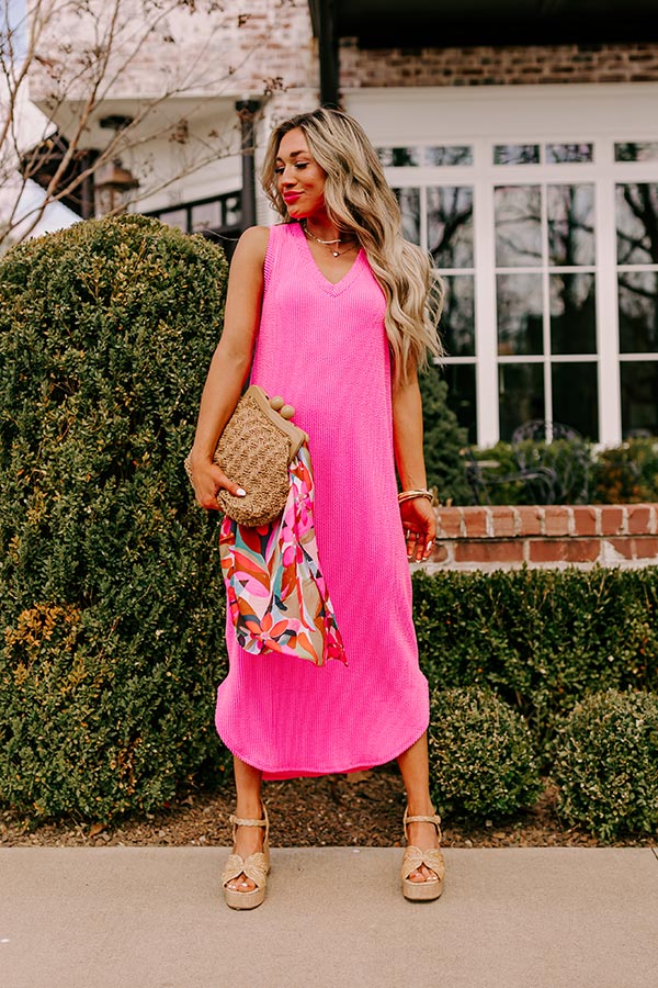 Boardwalk Cutie Ribbed Midi in Bubblegum Pink Image - 1