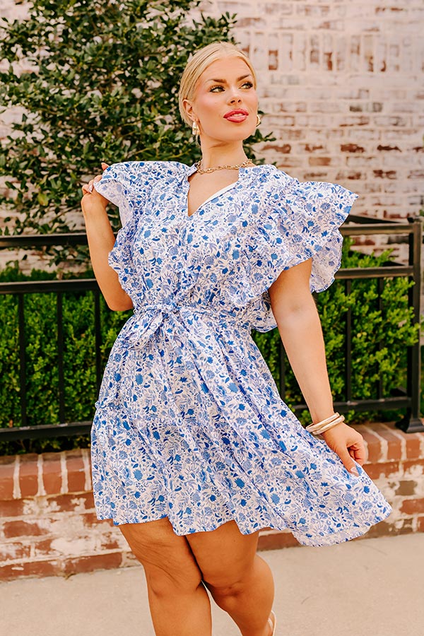 Versailles Garden Ruffle Mini Dress Curves Image - 1