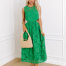 Enchanting Elegance Lace Cut Out Midi in Green Image - 1