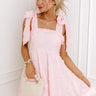 Gazing Into Your Eyes Mini Dress in Pink Image - 1
