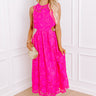 Enchanting Elegance Lace Cut Out Midi in Hot Pink Image - 1