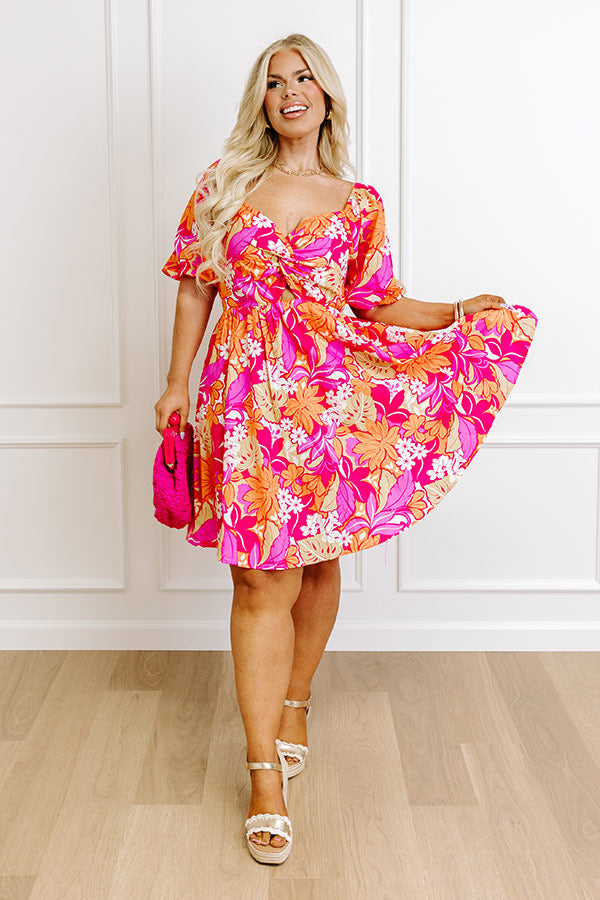 Vibrant Voyage Floral Mini Dress Curves Image - 1