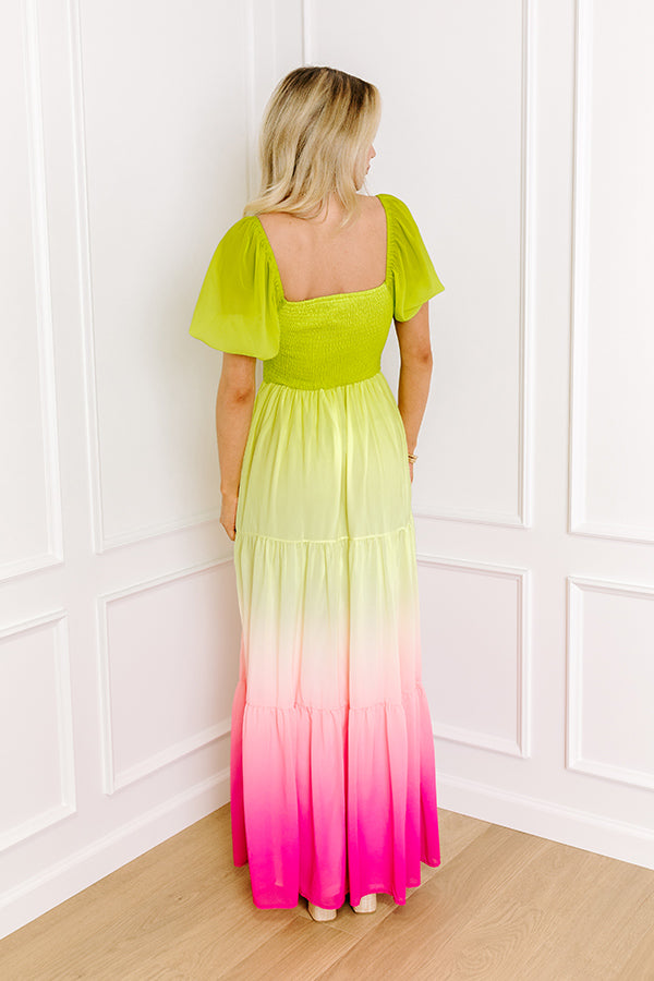 Vibrant Vista Ombre Maxi Dress Image - 3