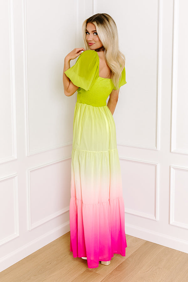 Vibrant Vista Ombre Maxi Dress Image - 4