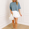 Fresh Breeze Knit Top in Light Teal Image - 1