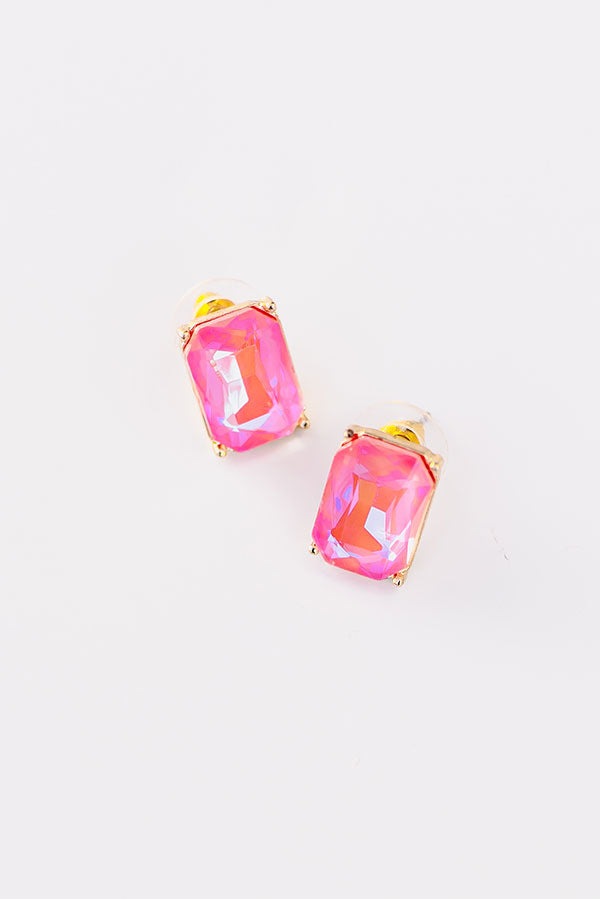 Colorful Coastline Earrings in Pink