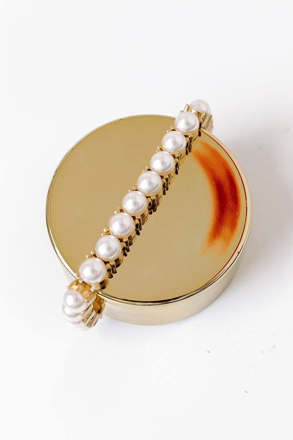 All The Sparkles Stretch Bracelet in Pearl